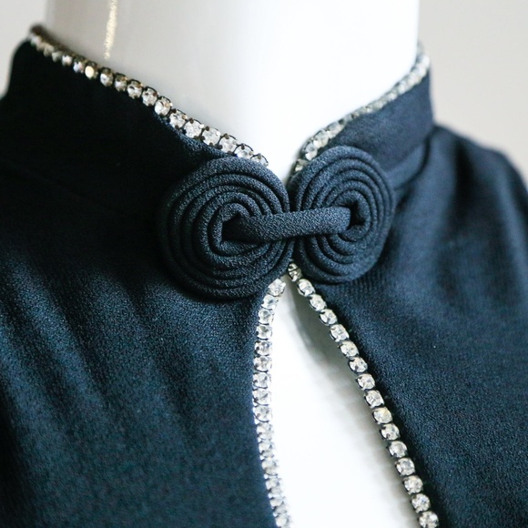 Black Halter Neck Maxi Dress with Rhinestone Detail - Picture 8 of 8